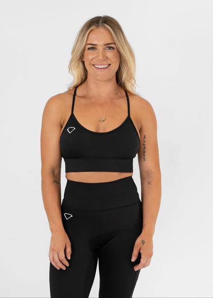 X Back Sports Bra - BLACK
